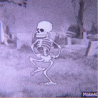 🦴 骸骨, ダンス, 漫画, ハロウィン, 怖い telegram sticker