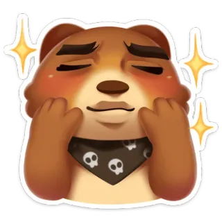 😊 медведь, эмодзи, блестки, милый, мультфильм whatsapp sticker
