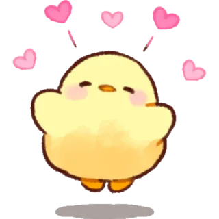 💞 chick, cute, heart, love, yellow telegram sticker