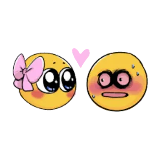 😳 Emojis, Amor, Kawaii, Laço, Corando, Tímido telegram sticker