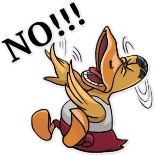 😬 NO!!! アヒル, アニメ, 拒否, 表情, ネガティブ telegram sticker