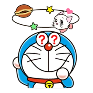 😋 Doraemon doraemon, anime, dibujos animados, signos de interrogación, confusión, gato telegram sticker