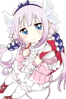 😏 Kanna Kamui Miss Kobayashi's Dragon Maid Anime, Kawaii, Kanna, Dragão, Maid, Chibi, Fofo whatsapp sticker