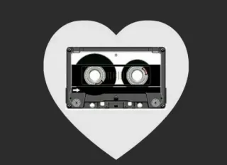 🎵 cassette audio, cœur, musique, audio, rétro, vintage telegram sticker
