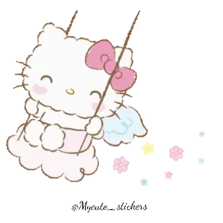🐱 Hello Kitty Cartoon, Kawaii, Leuk, Kat, Personage, Hello Kitty telegram sticker