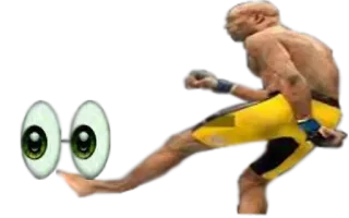 👀 combat, coup de pied, mma, sport, yeux, combattant, athlétique telegram sticker