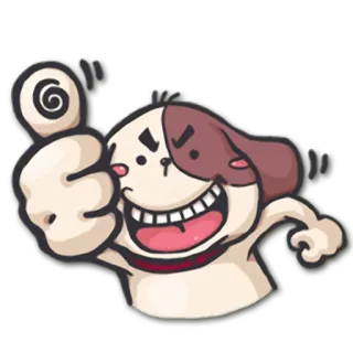 👍 pies, kreskówka, aprobata, zabawny telegram sticker