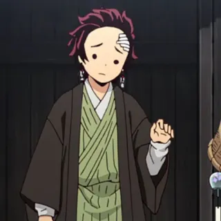 🧧 Tanjiro Kamado Demon Slayer Аниме, Персонаж, Клинок, рассекающий демонов, Тандзиро, Бинт telegram sticker