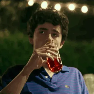 📎 Mann, trinken, Getränk, Glas, Polohemd telegram sticker