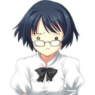 😶 anime, garota, óculos, chocado, surpreso, confuso telegram sticker