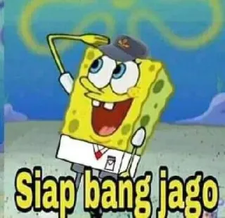 🤓 Spongebob Siap bang jago kartun, Spongebob, kuning, siap whatsapp sticker