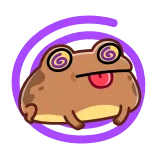 😵💫 rana, confuso, cartone animato, divertente, animale whatsapp sticker
