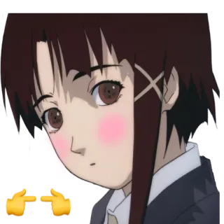 😳 Anime, Fille, Mignon, Rougir, Timide, Doigts whatsapp sticker