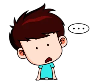 😧 ... cartone animato, pensare, sorpreso, confuso, personaggio, ragazzo telegram sticker