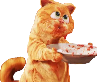 😢 Garfield cat, Garfield, cartoon, food, plate, spaghetti telegram sticker