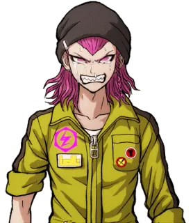 😡 Kazuichi Soda Danganronpa Anime, Personaje, Llorando, Triste, Danganronpa, Kazuichi Soda, Pelo rosa telegram sticker