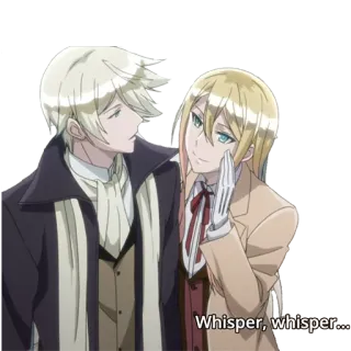🗣 Whisper, whisper... Animé, Chuchotement, Blond, Personnage, Amis whatsapp sticker