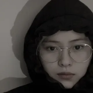 😎 woman, glasses, hoodie, portrait, person, indoors whatsapp sticker