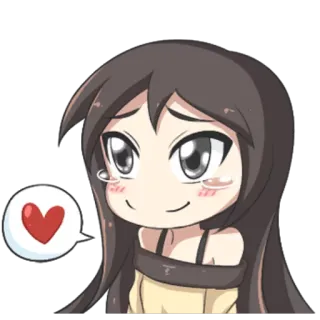 💟 anime, cartoon, girl, love, heart telegram sticker