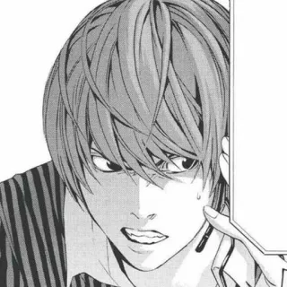✖️ Light Yagami Death Note Anime, Manga, Death Note, Light Yagami, Personaggio, Opera d'arte telegram sticker