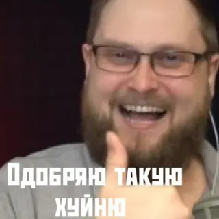 👍 Одобряю такую хуйню Meme, Approvazione, Russo, Divertente, Offensivo, Volgare telegram sticker