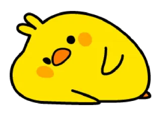 😕 mignon, jaune, oiseau, poussin, animal, dessin animé, kawaii whatsapp sticker