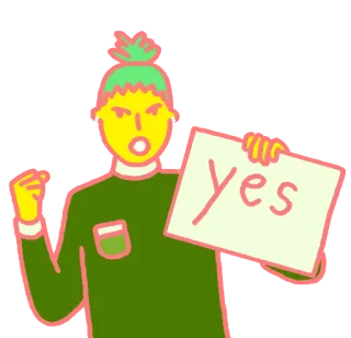 🌊 Yes sim, acordo, aprovação, confirmação, desenhado à mão whatsapp sticker