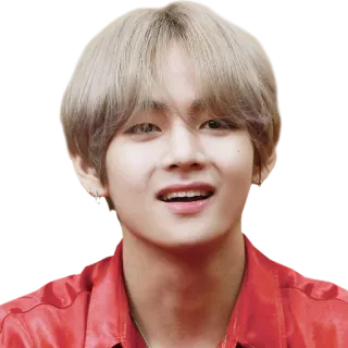 😄 V kpop, bts, taehyung, idol, cantante, celebrità telegram sticker