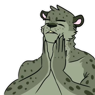 😱 leopard, antropomorficzny, zwierzę, kreskówka telegram sticker