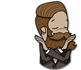 🙅 character, cartoon, beard, man, serious, negative telegram sticker