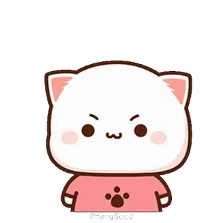 😠 猫, 可爱, 卡哇伊, 生气, 桃子 whatsapp sticker