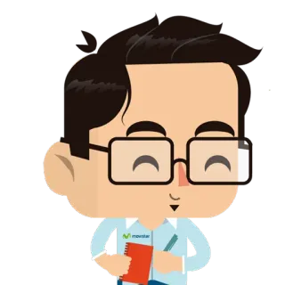 😏 Cartoon, Figur, Brille, Notizbuch, Movistar telegram sticker