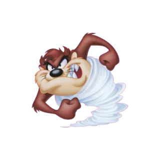 😶 Taz Looney Tunes cartoon, devil, tornado, tazmanian devil, angry, looney tunes telegram sticker