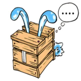 😶 กระต่าย, กล่อง, สัตว์, การ์ตูน, น่ารัก telegram sticker