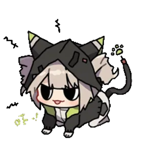 😼 Anime, Katze, Süß, Kapuzenpullover, Cartoon whatsapp sticker