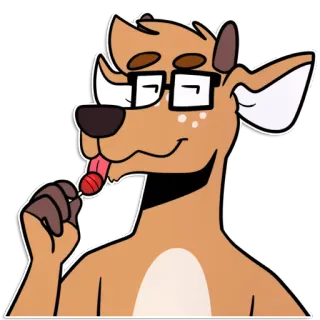 😜 Furry, Anthropomorphe, Cerf, Lunettes, Dessin animé, Animal, Sucette whatsapp sticker