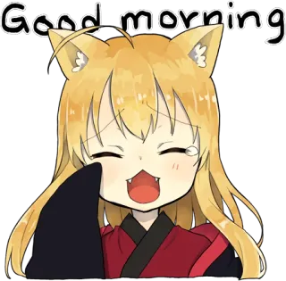 😴 Good morning Anime, Fuchs Mädchen, Guten Morgen, Süß, Kawaii, Weinend whatsapp sticker