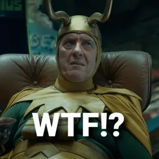 😶 Loki Loki (TV series) WTF!? loki, marvel, wtf, funny, tv series, meme telegram sticker