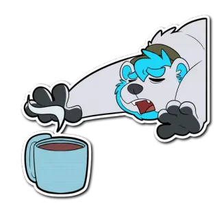 ☕ binatang, beruang, lelah, kopi, pagi, kartun, mengantuk whatsapp sticker