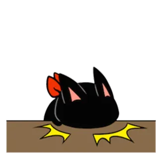 😑 chat, mignon, animé, dessin animé, en colère, kawaii telegram sticker