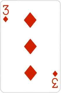 3⃣ carta, diamante, tres, naipes, juego de azar telegram sticker