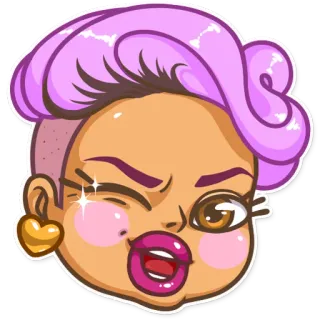 😉 cartone animato, donna, adesivo, personaggio, ritratto whatsapp sticker