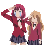 ๐ฅ anime, characters, salute, crying, school uniform telegram sticker