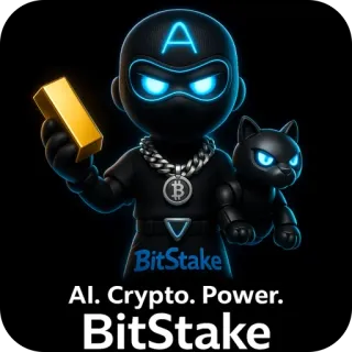 🥇 BitStake
AI. Crypto. Power.
BitStake cripto, bitstake, IA, oro, bitcoin, blockchain, finanzas, inversión telegram sticker