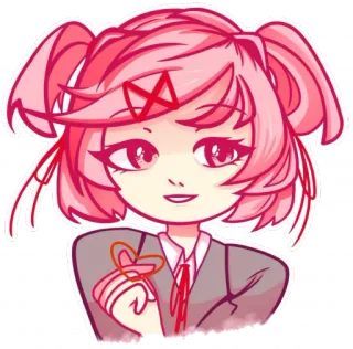 💕 Natsuki Doki Doki Literature Club! Anime, Manga, Słodkie, Różowy, Doki Doki Literature Club, Natsuki telegram sticker