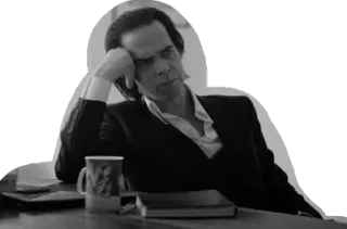 🙄 Nick Cave Sänger, Musiker, Porträt, Schwarzweiß, Nick Cave telegram sticker