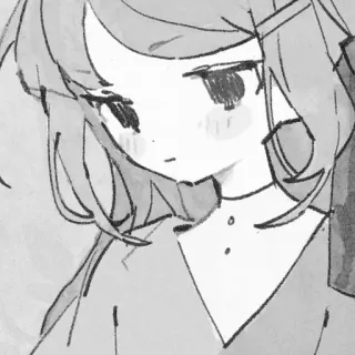 🙂 Anime Mädchen, Cartoon, Skizze, Manga telegram sticker