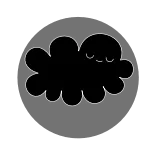 ☁ cloud, weather, cute, drawing, simple, black and white telegram sticker