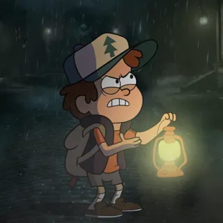 😠 Dipper Pines Gravity Falls アニメ, ディッパー・パインズ, グラビティフォールズ, キャラクター, ランプ, 怒り telegram sticker