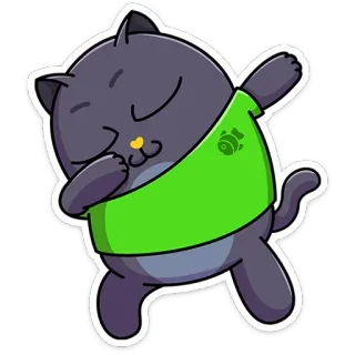 🕺 แมว, แด็บ, สัตว์, การ์ตูน, สติกเกอร์, แมวสีเทา telegram sticker